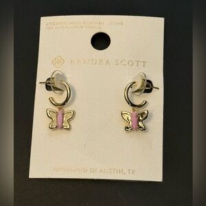 New Kendra Scott Sadie Huggie hoop earrings in lavender Magnesite